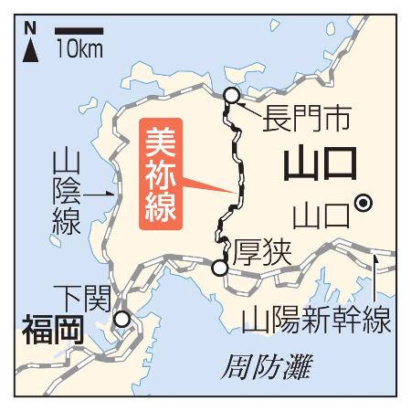 　山口県、ＪＲ美祢線、厚狭駅、長門市駅