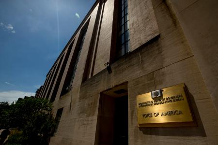 　ワシントンにあるボイス・オブ・アメリカの建物＝２０２０年６月（ＡＰ＝共同）