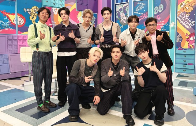 『週刊ナイナイミュージック』に出演するENHYPEN、ナインティナイン（C）フジテレビ