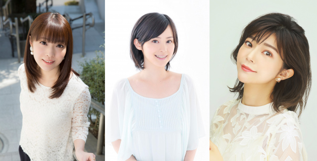 テレビアニメ『お気楽領主の楽しい領地防衛～生産系魔術で名もなき村を最強の城塞都市に～』にメインキャストで出演する（左から）内山夕実、M・A・O、伊瀬茉莉也