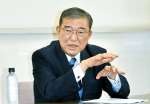 インタビューに応じる石破茂元幹事長＝９日、東京・永田町の国会記者会館