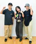 ダンス日本一に輝いた「ＭＡＰＬＥ　ＭＡＮＩＡ」の（左から）深江遥斗さん、蓑茂希衣菜さん、岩田梨愛来さん＝いちき串木野市生福
