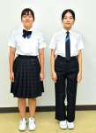 来春からリニューアルする女子生徒の夏の制服＝薩摩川内市の川内商工高校