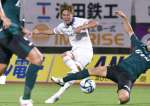 ２０２３年９月、ゴールを決める鹿児島Ｕの米澤＝相模原ギオンスタジアム