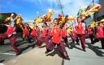 躍動感ある踊りを披露する参加者＝薩摩川内市樋脇町市比野