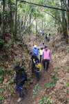 境田城跡を散策する参加者＝さつま町求名