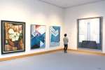 初期から晩年までの作品が並ぶ会場＝鹿児島市の児玉美術館