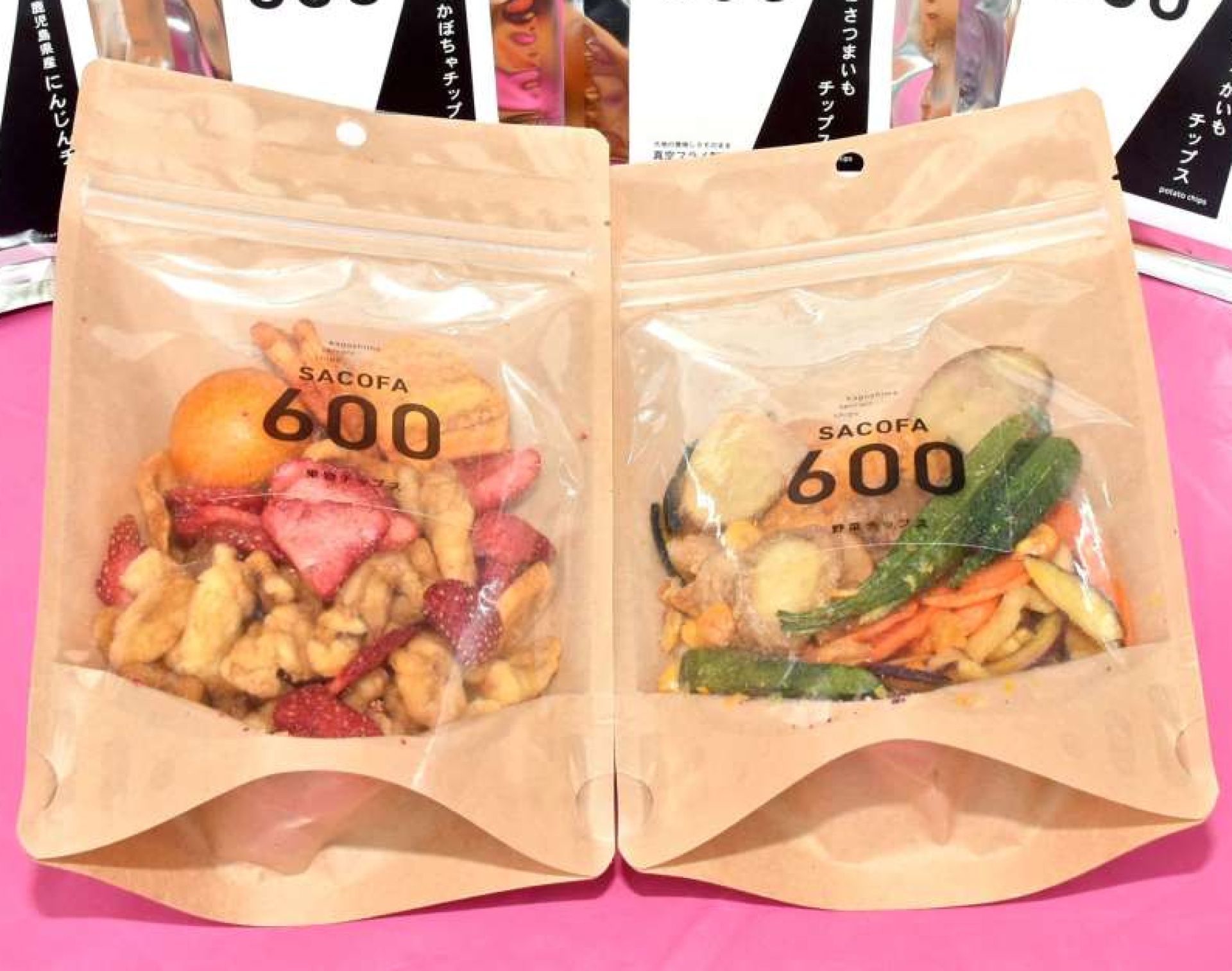 出荷規格外の野菜や果物を使ったチップス菓子