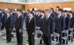 新生活のスタートを切った入学生＝９日、日置市の鹿児島県立農業大学校