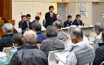 Ｆ３５Ｂの訓練について防衛省が開いた住民説明会＝１０日午後７時半すぎ、宮崎県新富町