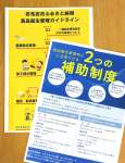 志布志市の補助制度を紹介するチラシと、ふるさと納税食品衛生管理ガイドラインの冊子