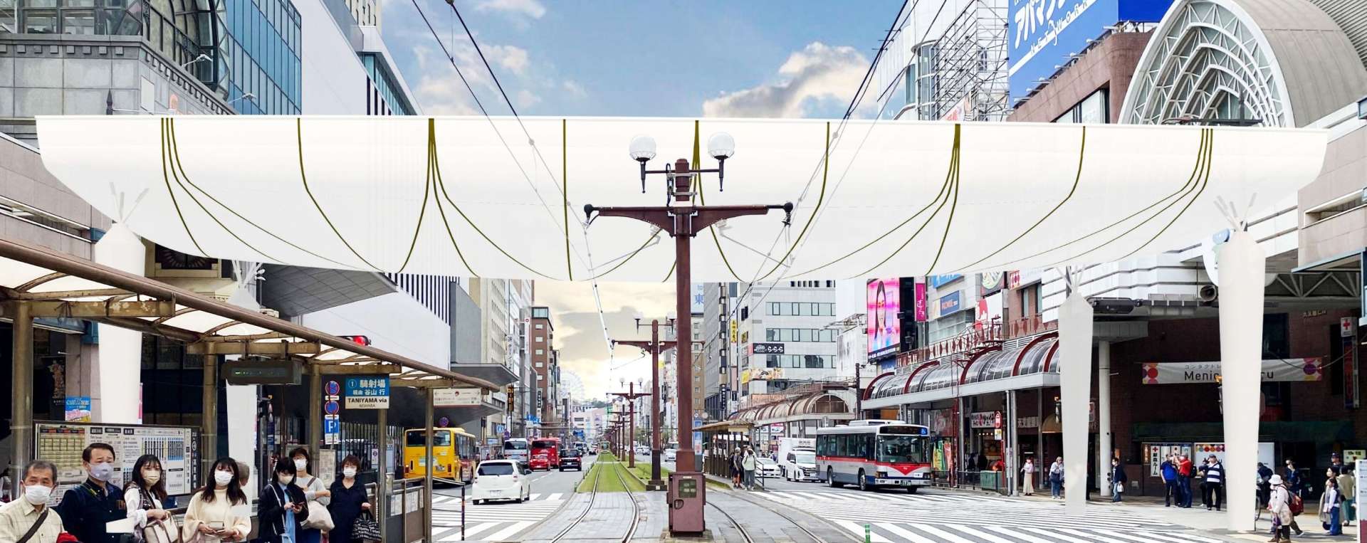 〈関連〉どんなアーケード？完成イメージ図を確認する（天文館電車通りジョイントアーケード整備実行委員会提供）