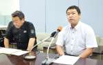 次世代革新炉の新設検討方針に反対する市民団体のメンバー＝５日、県庁