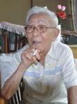 「戦争だけはやめてもらいたい」と語る森屴さん＝南さつま市加世田武田