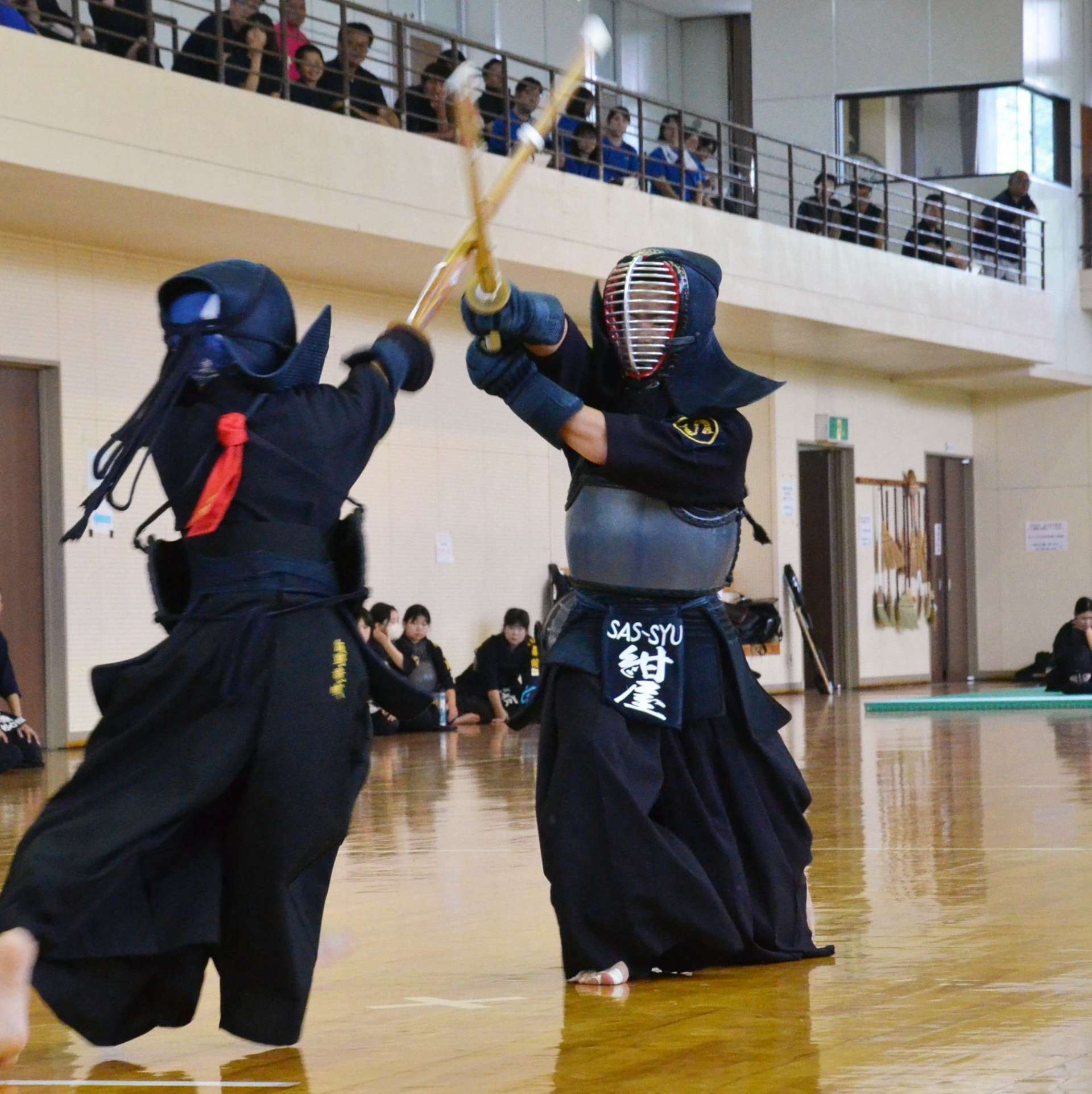 県中学総体地域クラブ予選に参加した「ＳＡＳ－ＳＹＵ～薩州～剣道クラブ」の選手＝８日、霧島市の国分武道館
