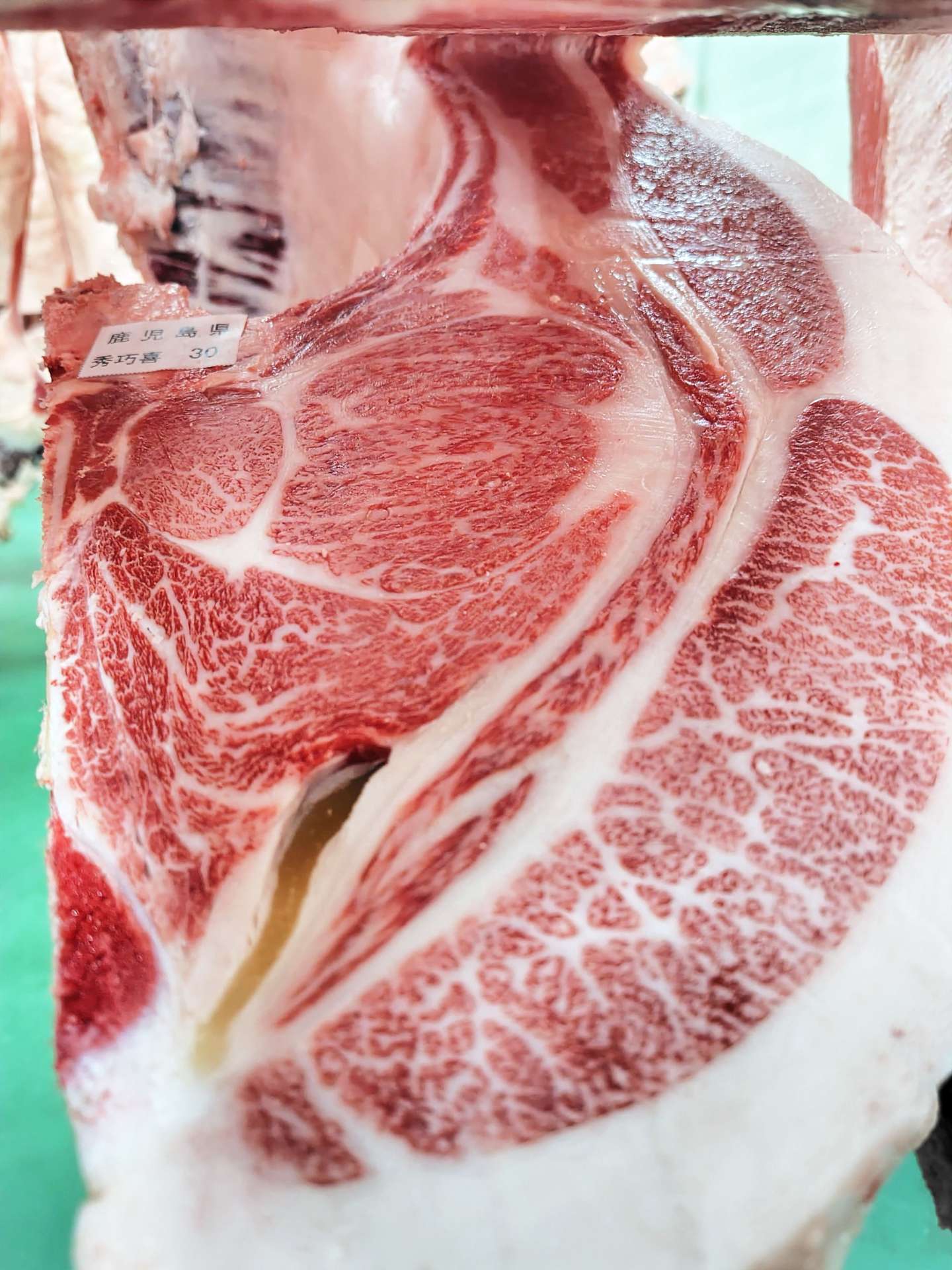 「秀巧喜」の子の枝肉（全国和牛登録協会提供）