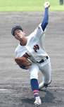 枕崎戦に登板し被安打２で完投した川内の堀之内悠樹投手