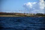 自衛隊基地建設工事が進む馬毛島＝２２日、西之表市
