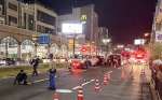 女性が意識不明の重体となった事故現場＝１８日午後１０時半すぎ、鹿児島市の天文館