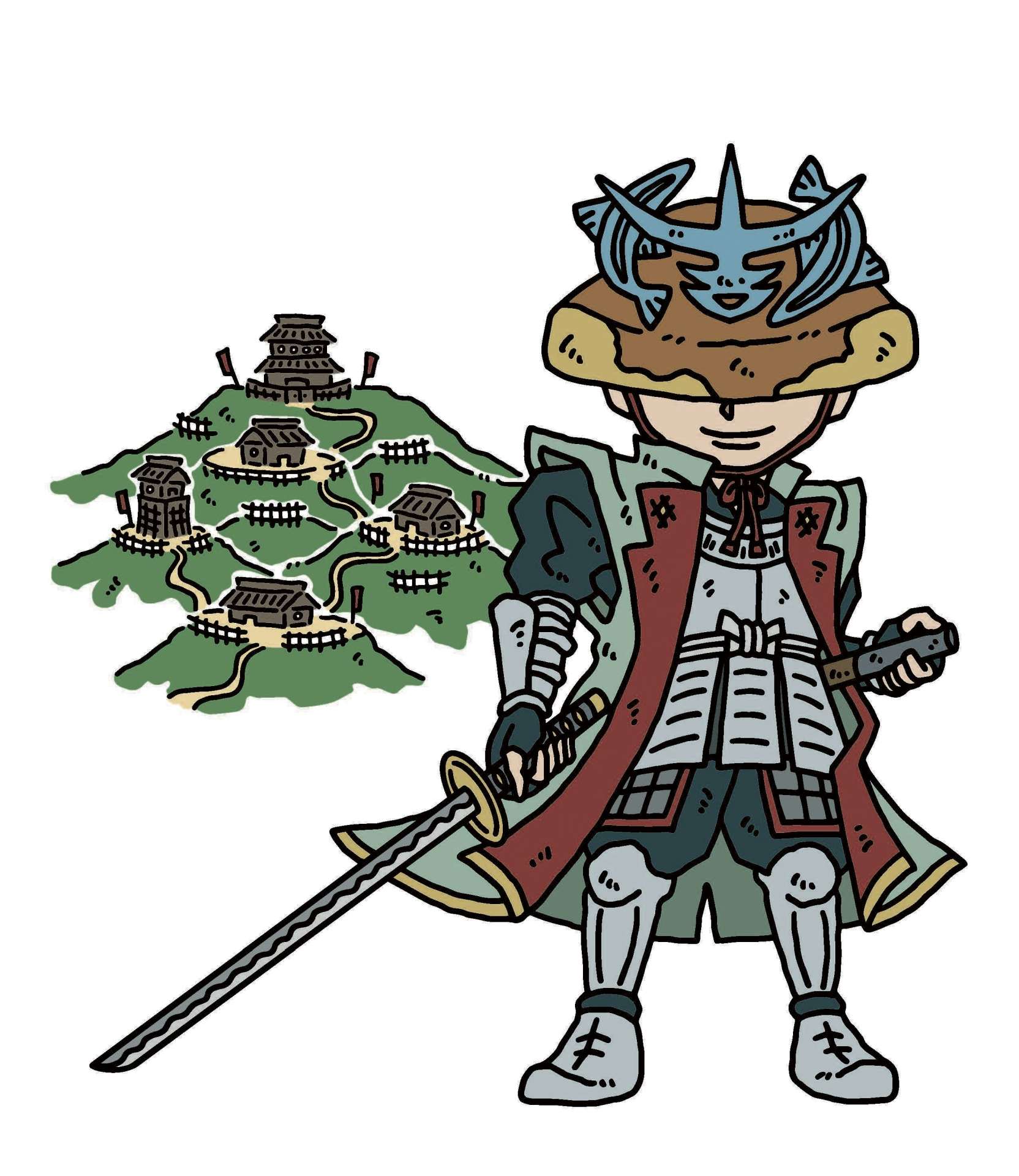 油須木城跡（中世・郡山地区）を擬人化したキャラクター