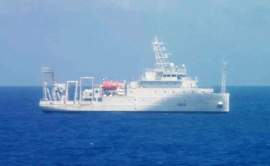 台湾の海洋調査船「新海研一號」（第１０管区海上保安本部提供）