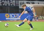 前半２１分、鹿児島Ｕ・河村が先制ゴールを決める＝白波スタジアム
