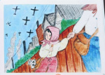 戦争体験をまとめた絵本「青い空のおもいで」から