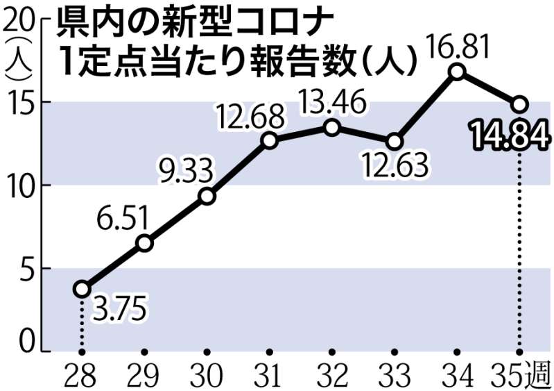 〈関連〉鹿児島県内の新型コロナ感染者の推移をグラフで分かりやすく（１定点当たり）