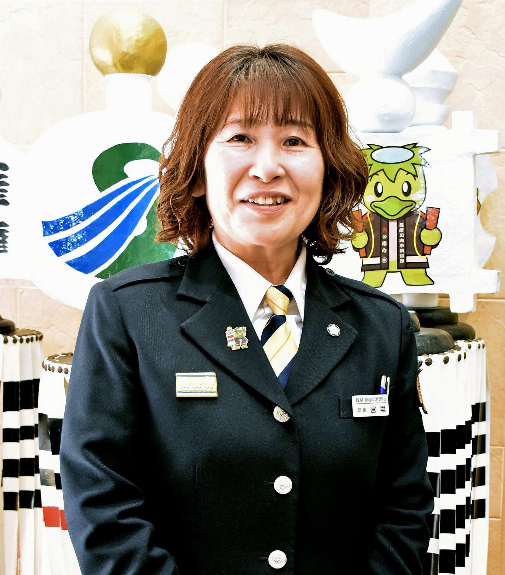 薩摩川内市消防団長に就任した宮里英子さん